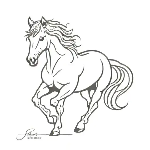 Horse Made From The Word Jess In Cursive Font No Extra Detail