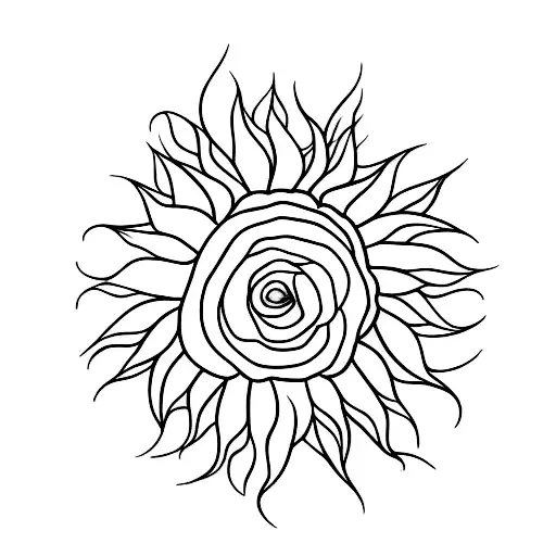 Sensitive Line With Inverted Sunflower Shape