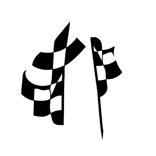 Chequered Flag With Car Elements Or Number