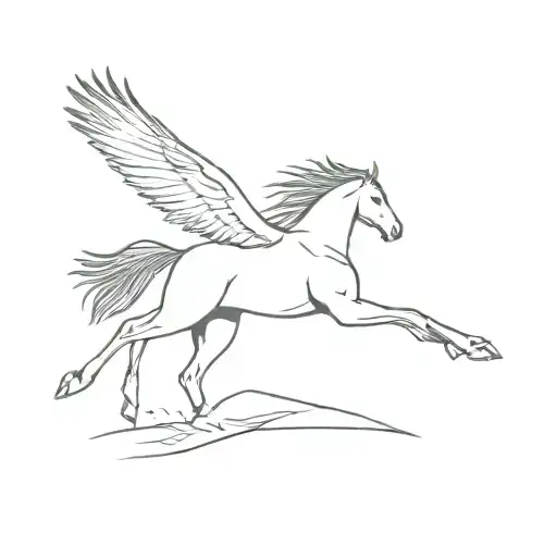 A Hawk And Horse Running