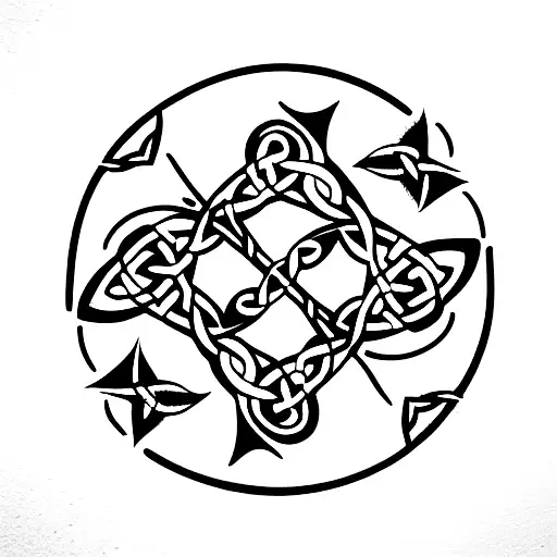 3 Salmon In Celtic Art Style