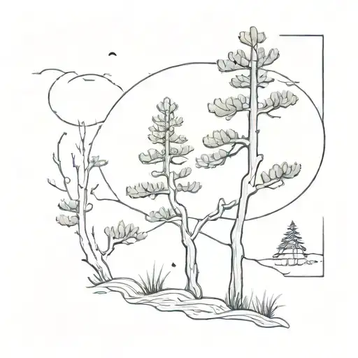 Pine Tree And In Ardua Tendit