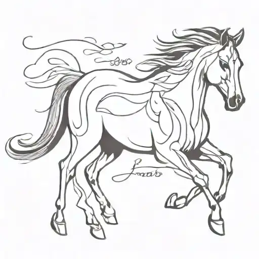 Horse Made From The Word Jess In Cursive Font The Letters