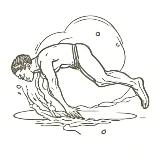 Swimmer Diving Into A Pool With Water