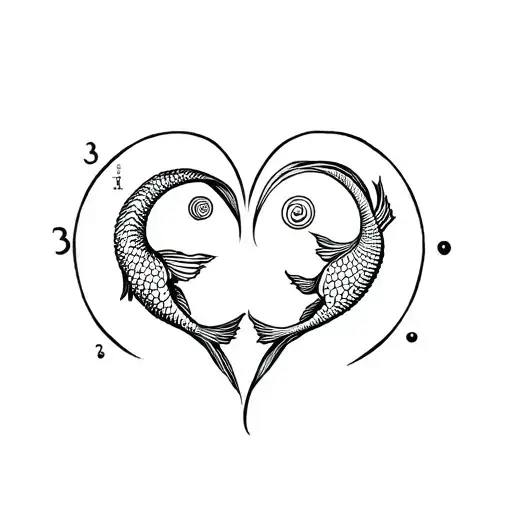 Consellation Of Pisces And Libra In A Heart