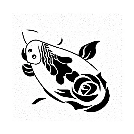Koi Fish And Rose