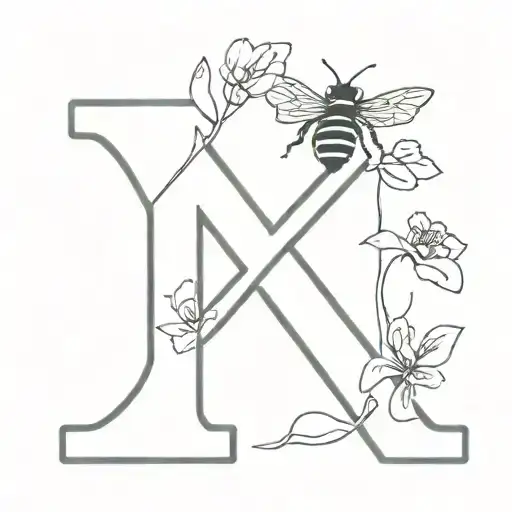 A Minimalist Tattoo Of The Letter 'T' And A Bee That Represents Love And That Is Unique