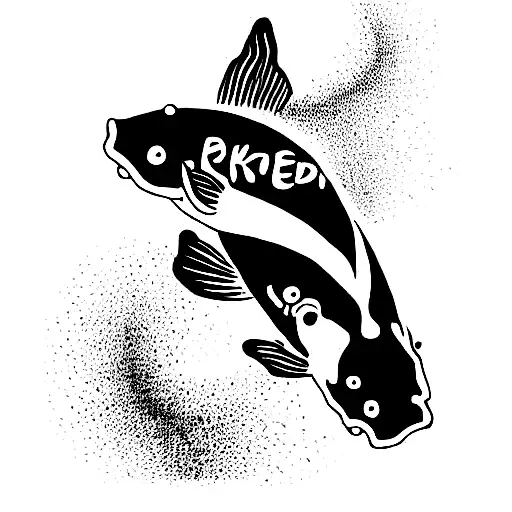 Koi Fish With The Word Blessed