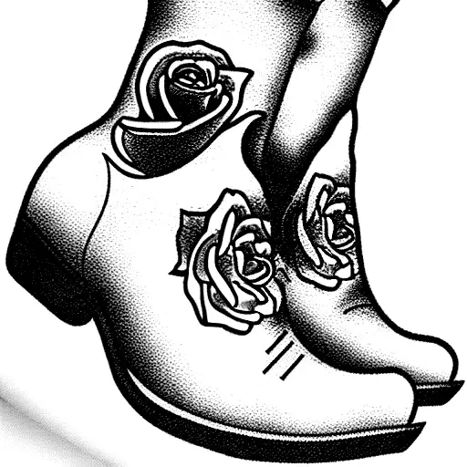 Cowboy Boot And Rose