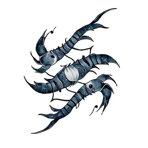 Scorpio And Pisces Combined Tattoo Design