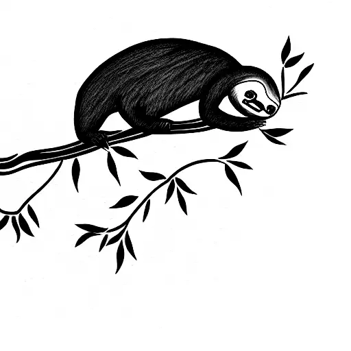 Sloth In A Tree With A Panoramic