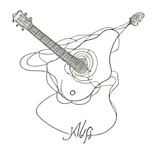 Initials Wg Wrapped In A Guitar