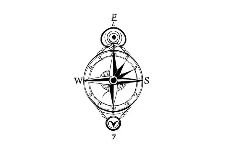 Clock Compass Eye Heart Intertwined