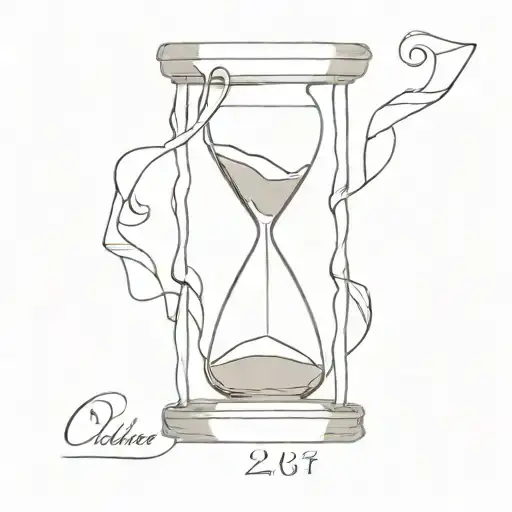 Hour Glass With October 23 1984 In Roman Numerals