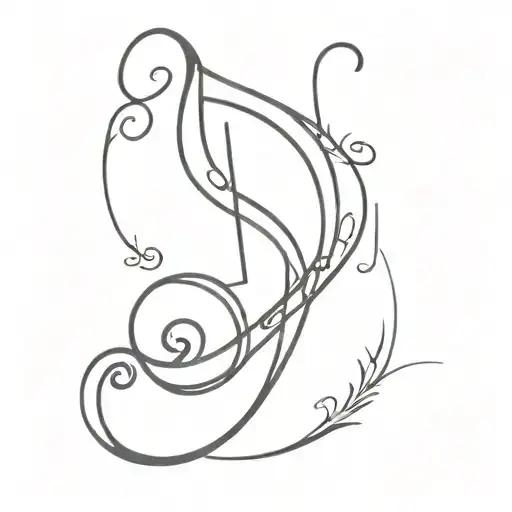 Treble Clef Music And Initial And Number