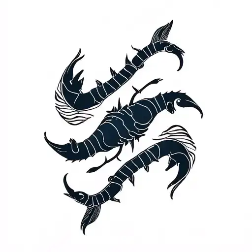 Scorpio And Pisces Combined Tattoo Design