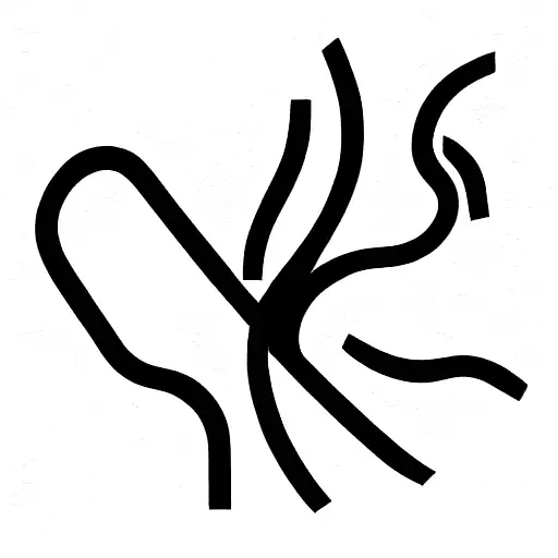 Single Line Tattoo Of Dog Tail