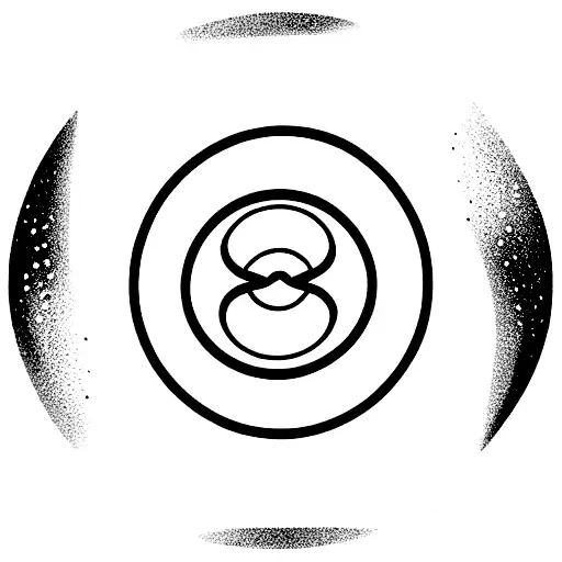 Enso Circle Paintbrush Stroke With Libra Scales In The Middle