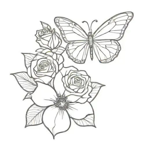 Butterfly With A Rose