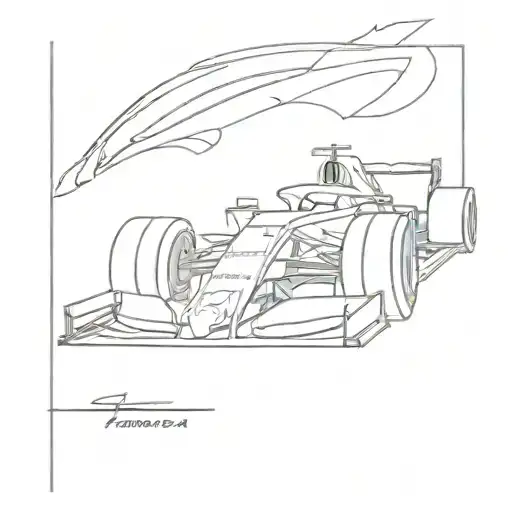 A Side View Minimalist Formula 1 Ferrari Car With A Nod To Charles Leclerc