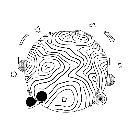 Circle Mars Perspective With Rover