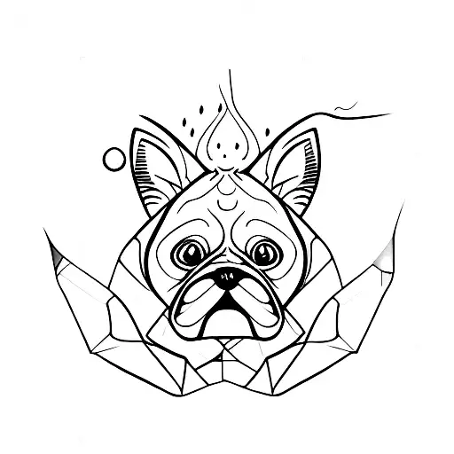 A Pen And A Paintbrush Forming The Shape Of A Dog And A Cat