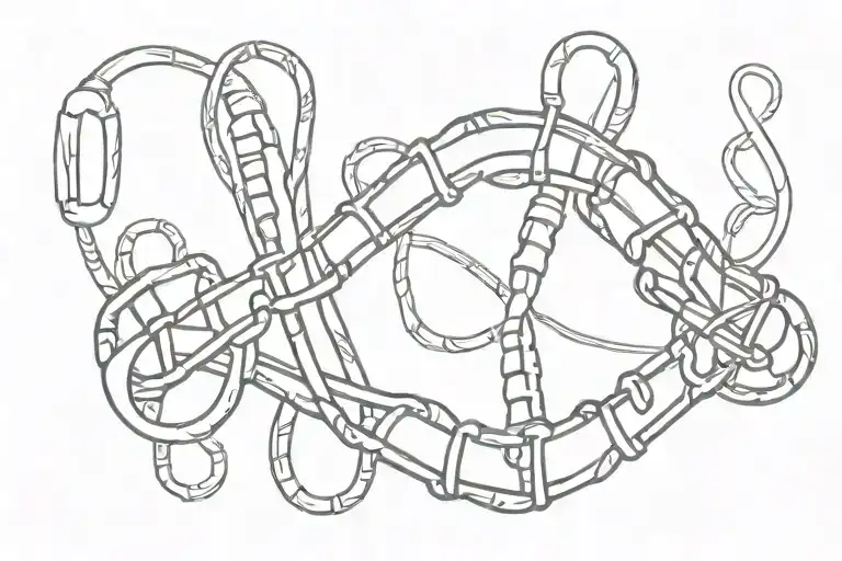Dna Strand Made With Firefighter Tools And Hoses