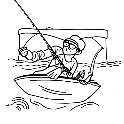 Son And Dad Fishing On A Boat