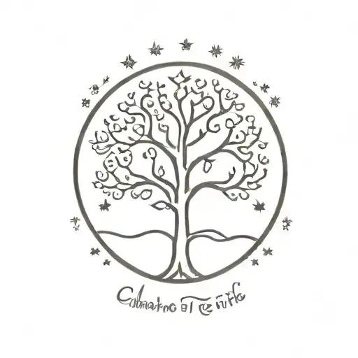 Chakra Tree Of Life Moon Stars