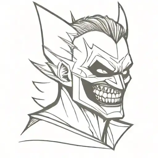 A Portrait Of Batman Who Laughs With A Twisted Smile