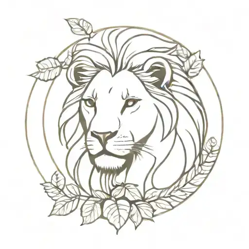 Feminine Lion With Ivy For Hair