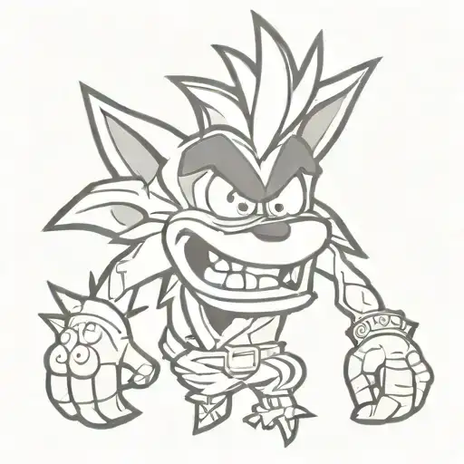 Crash Bandicoot With A Scary Face