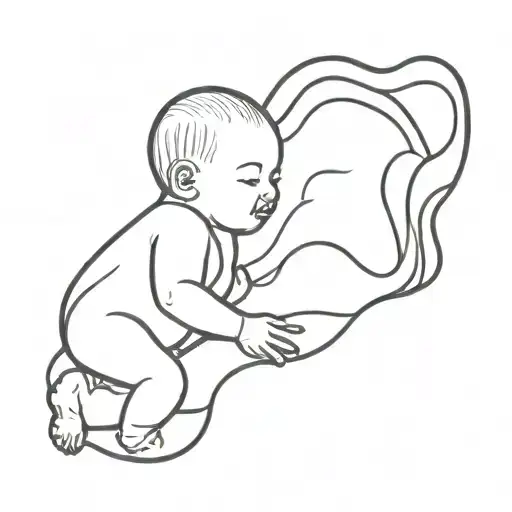 A Baby And A Strong And Powerful Human Being Pulled