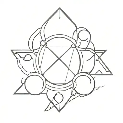 Minimalist Tattoo Design Of Four Elements For Four Friends