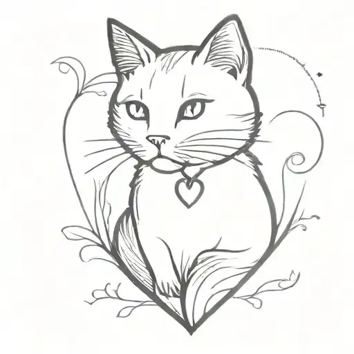 A Cat In A Heart Locket