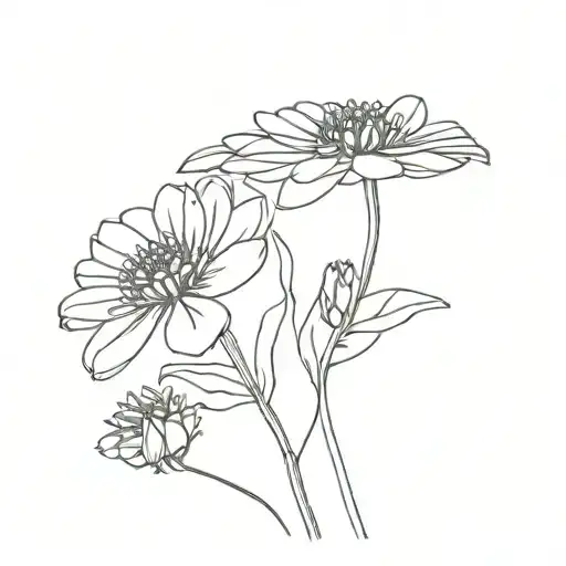 Thin Line Zinnia Flower