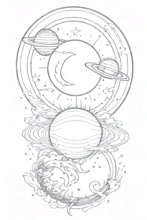 Sun And Moon Merging Together