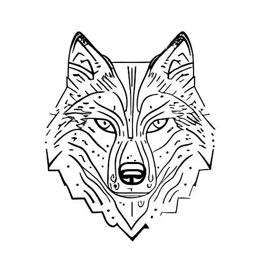 A Wolf Silhouette Standing On A Mountain Peak