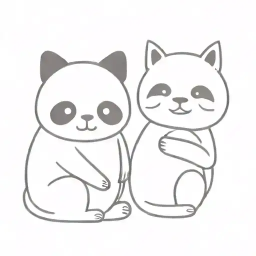 Cat And Panda Holding