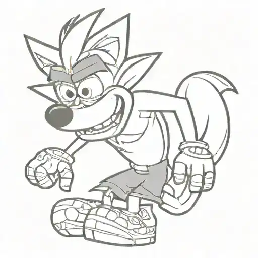 Crash Bandicoot Full Body With A Scary Face