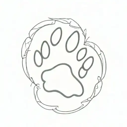 Dog Paw Silhouette And Heart