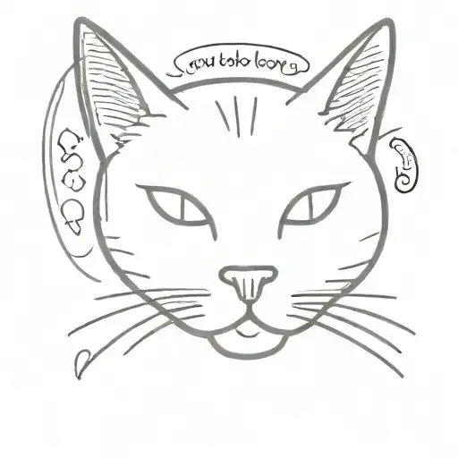 Very Simple Doodle Sketch Of A Cat Who Has Anxiety With A Quote On Top About Mental Health