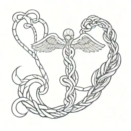 Caduceus Symbol With 'Why' Intertwined In The Snakes