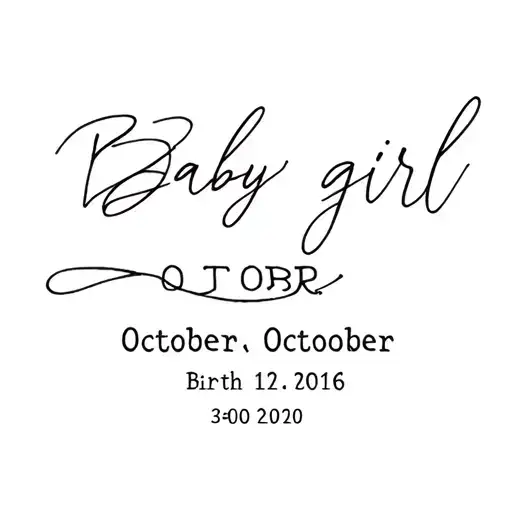 Baby Girl Born In October Contains Name And Date Of Birth