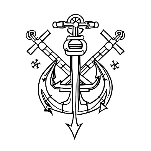 Navy Anchor With A Radiology Symbol Incorporated