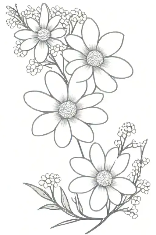 Daisy Angela Bouquet With Baby's Breath