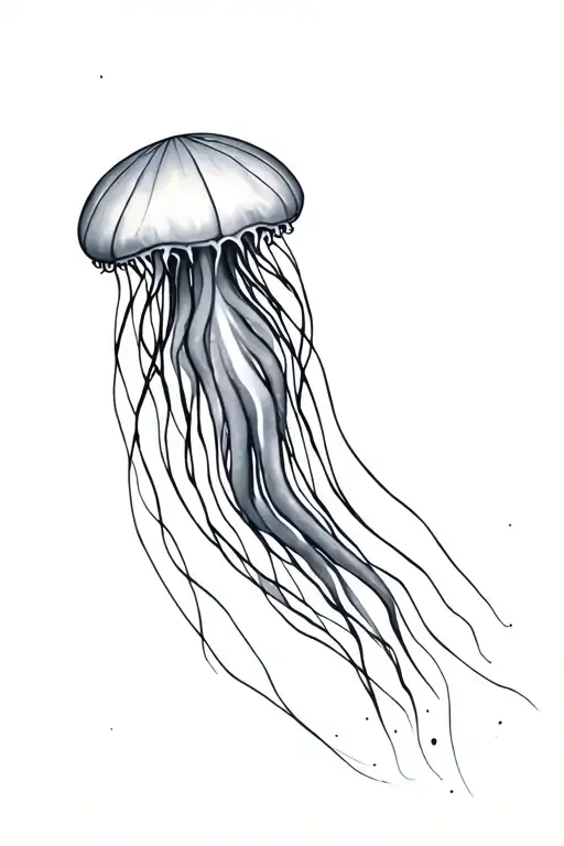 Jellyfish Greyscale Fine Line