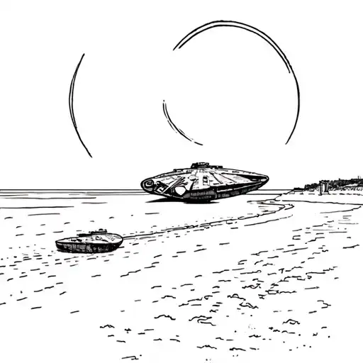 Mona Vale Beach Sydney With The Millenium Falcon In The Sky