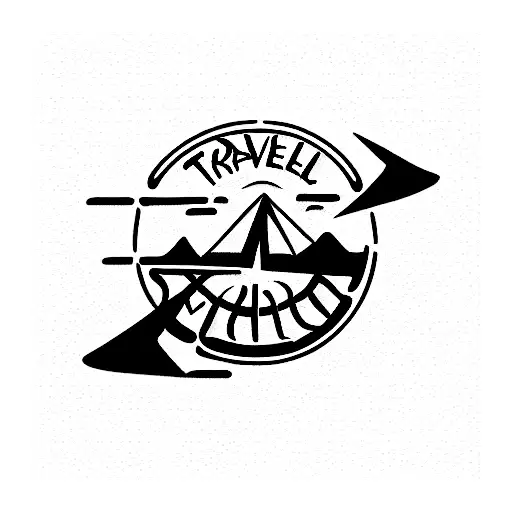 Travel Tattoo Compas With Elements On Each Side And The Words Beyond Fear Underneath