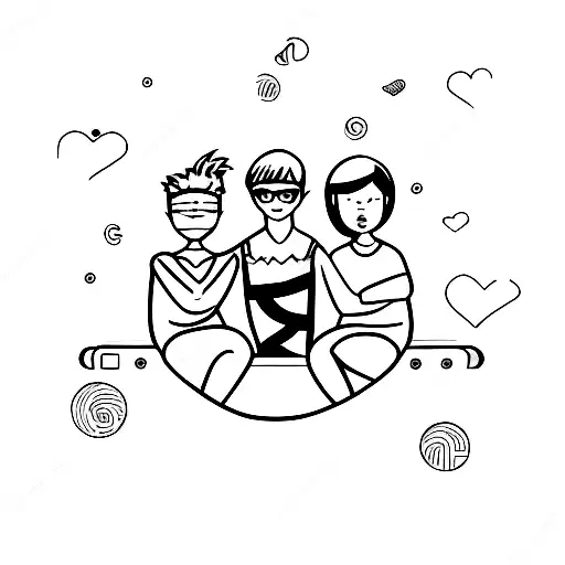 3Boys 2 Girl Group Sitting Together